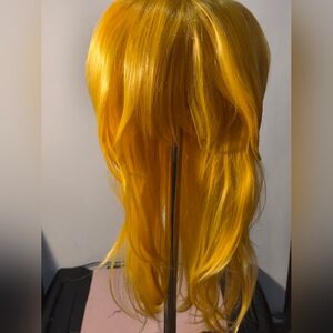 Vibrant Yellow Hair Princess Peach Wig And Accessories